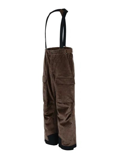 Moncler Corduroy Padded Ski Trousers In Brown