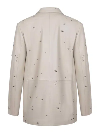 Alysi Jacket Made Of Leather In Neutral