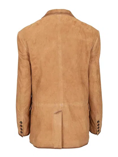 Arma Modena Suede Jacket In Neutral