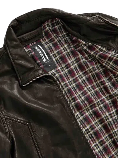 Bomboogie Leather Jacket In Brown