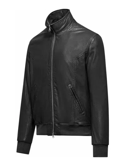 Bomboogie Leather Jacket In Black