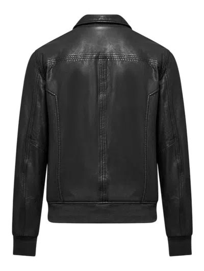 Bomboogie Leather Jacket In Black