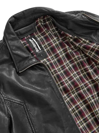 Bomboogie Leather Jacket In Black