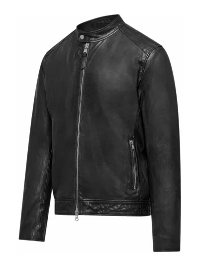 Bomboogie Leather Jacket In Black