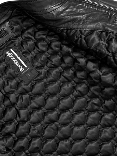 Bomboogie Leather Jacket In Black