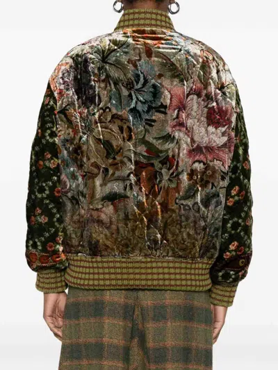 Pierre-louis Mascia Printed Silk Blend Bomber Jacket In Sand