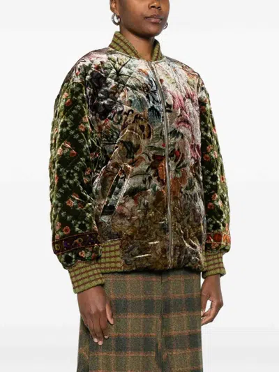 Pierre-louis Mascia Printed Silk Blend Bomber Jacket In Sand