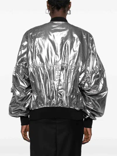 Junya Watanabe Metallic Effect Bomber Jacket In Silver