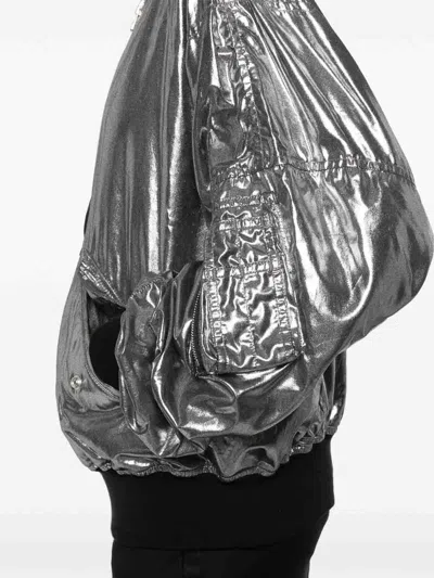 Junya Watanabe Metallic Effect Bomber Jacket In Silver