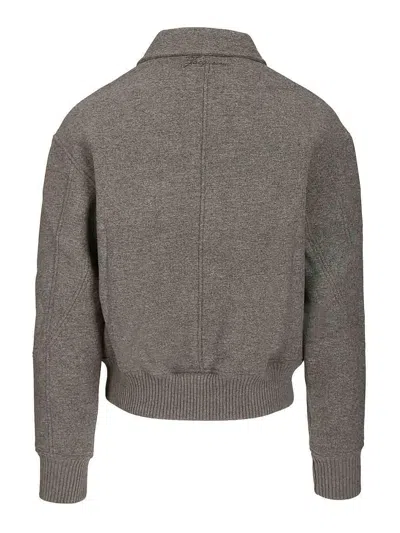 Jacquemus Felt Bomber Jacket In Animal Print