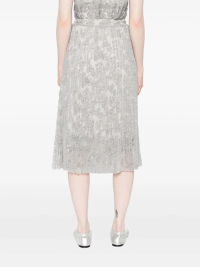 Ermanno Scervino Pleated Midi Skirt In Blue