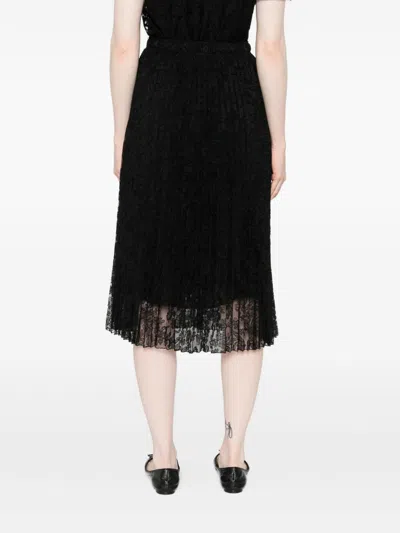 Ermanno Scervino Midi Skirt With Lace Overlay Design In Black