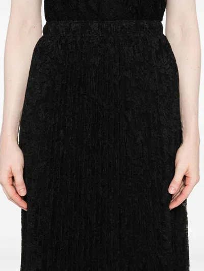 Ermanno Scervino Midi Skirt With Lace Overlay Design In Black