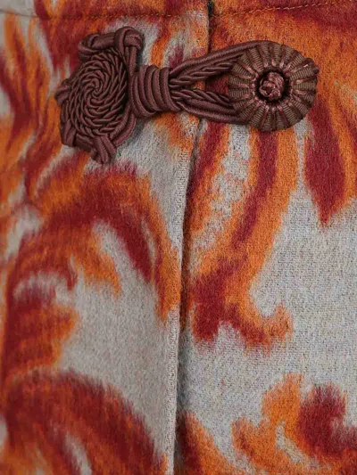 Etro Floral Wrap Mini Skirt Decorative Button In Multi