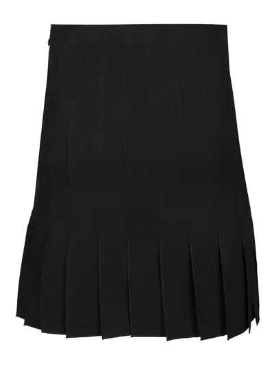 Marni Pleated Wool Mini Skirt In Black