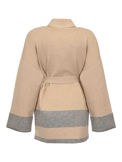 Max Mara Gentile Cardigan In Wool And Cashmere In Brown