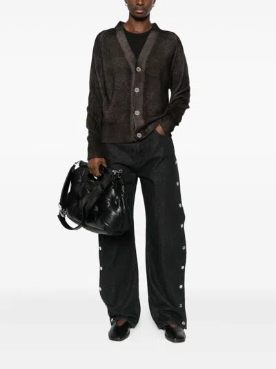 Avant Toi Wool And Cashmere V-necked Cardigan In Black