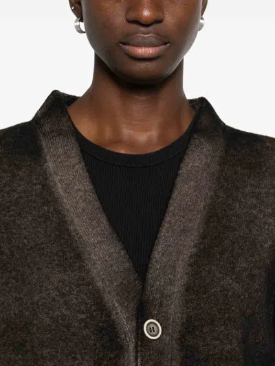 Avant Toi Wool And Cashmere V-necked Cardigan In Black