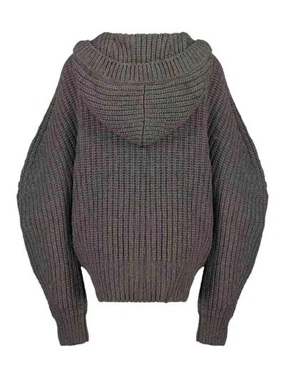 Stella Mccartney Wool Hooded Cardigan In Gray