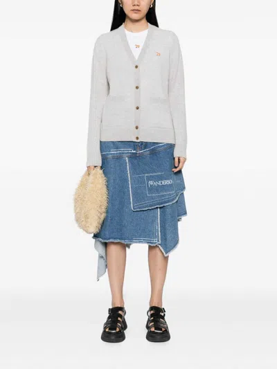 Maison Kitsuné Baby Fox Wool Cardigan In White