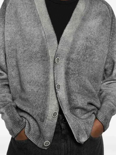 Avant Toi Wool And Cashmere V-necked Cardigan In Gray