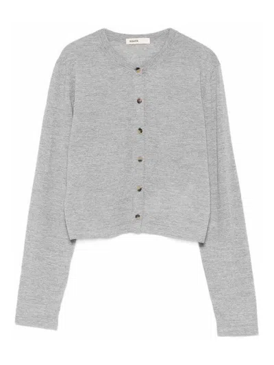 Khaite Brieta Wool Cardigan In Gray