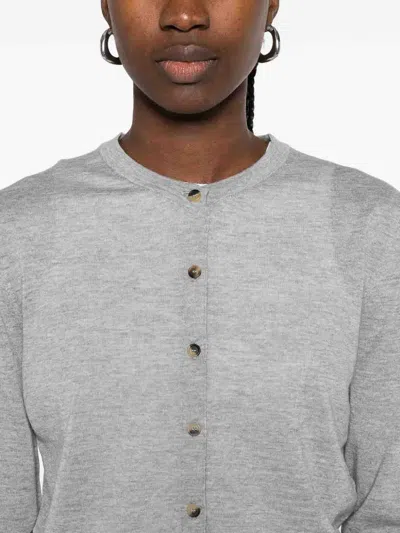 Khaite Brieta Wool Cardigan In Gray