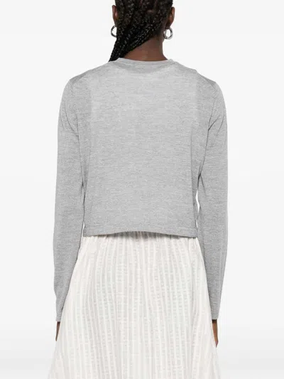 Khaite Brieta Wool Cardigan In Gray