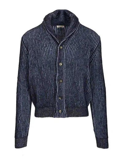 Jacob Cohen English Knit Cardigan In Blue