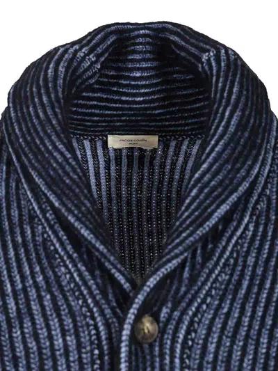 Jacob Cohen English Knit Cardigan In Blue
