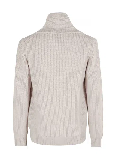 Fay Shawl Neck Cardigan F7 In Neutral