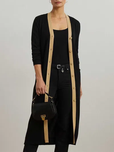 Ralph Lauren Hejaji-long Sleeve-cardigan In Black
