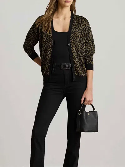 Ralph Lauren Parrie-long Sleeve-cardigan In Gold