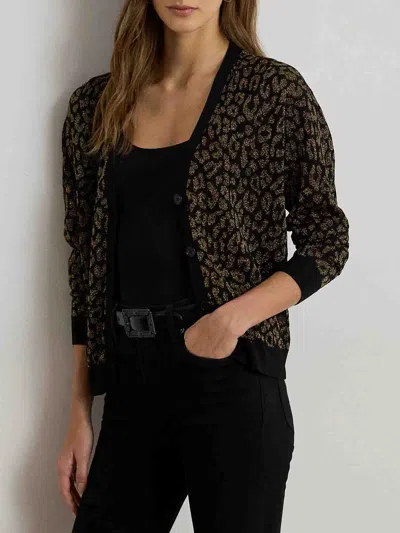Ralph Lauren Parrie-long Sleeve-cardigan In Gold