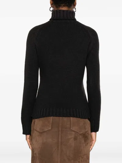 Base Wool Turtle-neck Jumper In Brown