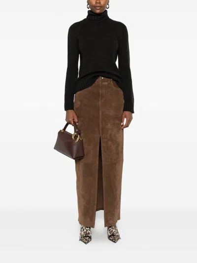 Base Wool Turtle-neck Jumper In Brown