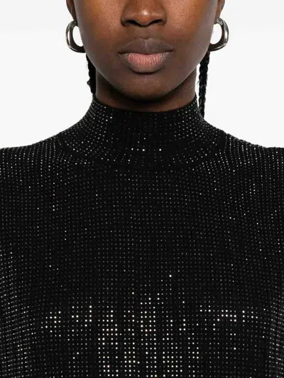 Emporio Armani Wool Blend Mini Dress In Black