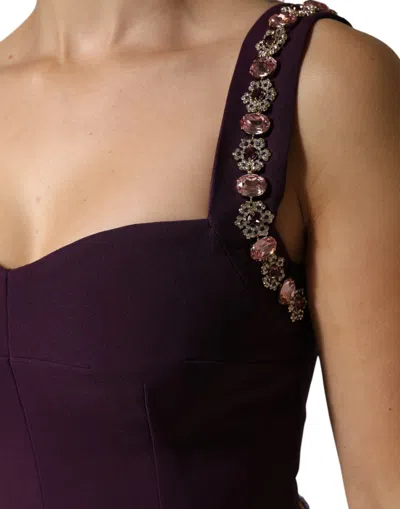 Pre-owned Dolce & Gabbana Violet Embellished Sheath Mermaid Gown Women's Dress () In Purple