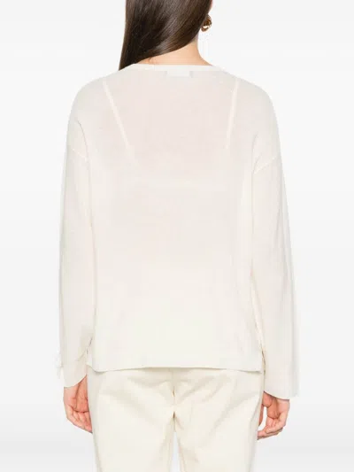 Fabiana Filippi Wool V-necked Sweater In White