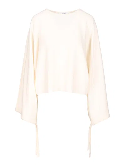 Max Mara Fine Wool Yarn Sweater In White