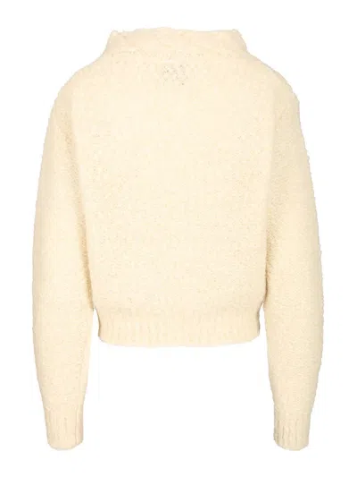 Isabel Marant Solid Color Thick Knitted Sweater In Neutral