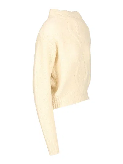 Isabel Marant Solid Color Thick Knitted Sweater In Neutral