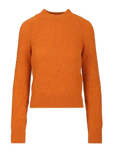 Dries Van Noten 09320-texas 2709 Crewneck Sweater Knitwear Orange In Orange