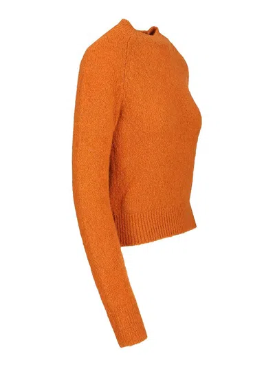 Dries Van Noten 09320-texas 2709 Crewneck Sweater Knitwear Orange In Orange