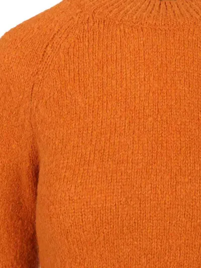 Dries Van Noten 09320-texas 2709 Crewneck Sweater Knitwear Orange In Orange