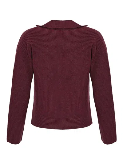 Max Mara Acceso Wool Sweater In Burgundy