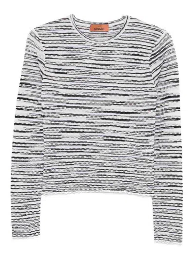 Missoni Wool Blend Crewneck Sweater In Sand