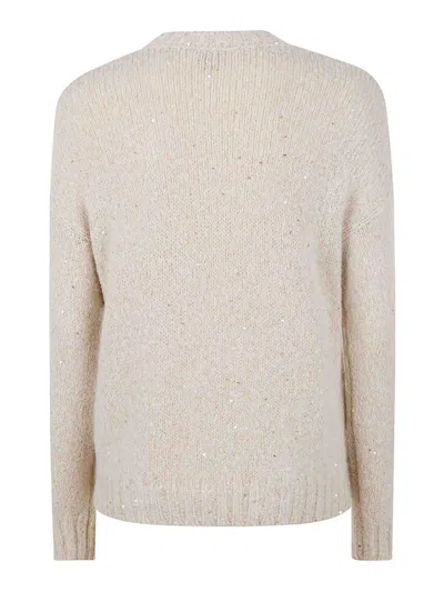 Eleventy Crew Neck Knitted Sweater In White