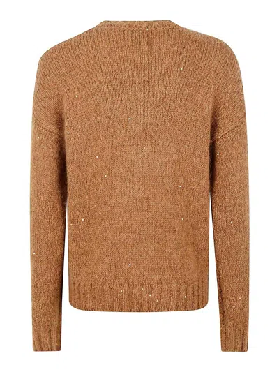 Eleventy Argyle Knitted Sweater In Brown