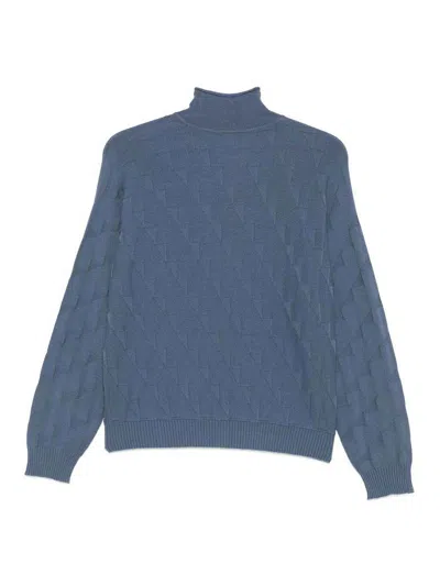 Emporio Armani High-neck Sweater In Blue